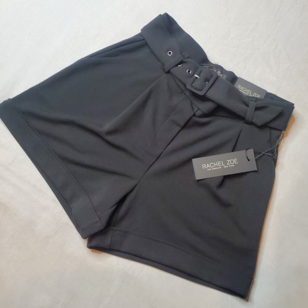 Rachel Zoe Women's Size XS NWT Belted High Waist Shorts Black